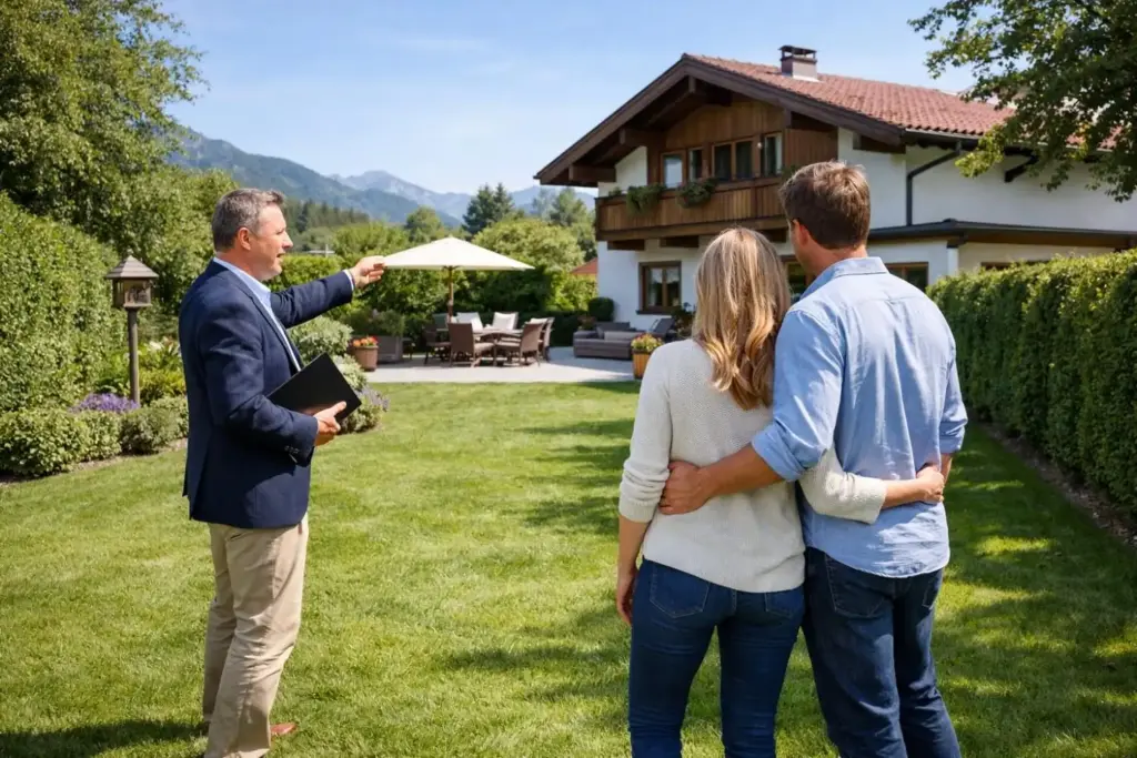 besichtigungstermin familie mit immobilienmakler