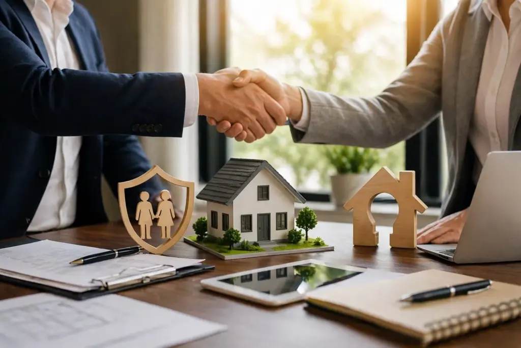 richtiger versicherungspartner hausbau oberwart handschlag